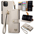 For iPhone 12 / 12 Pro Love Zipper Lanyard Leather Phone Case(Gray) - free shipping - PMC TechLife - Order now!