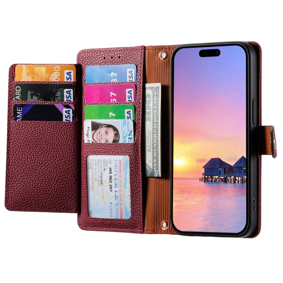 For iPhone 11 Love Zipper Lanyard Leather Phone Case(Red)