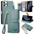 For iPhone 11 Pro Max Love Zipper Lanyard Leather Phone Case(Green) - free shipping - PMC TechLife - Order now!