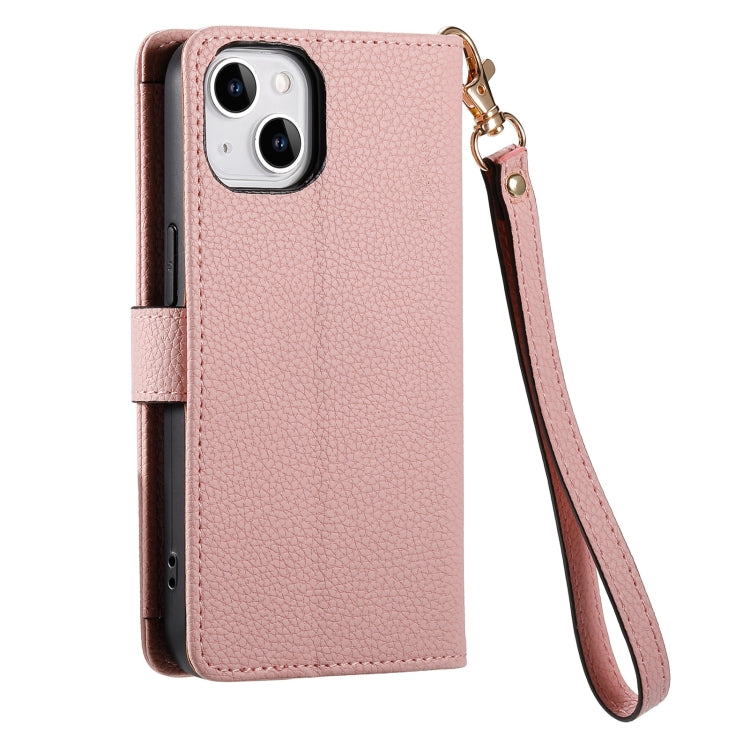 For iPhone 6 / 6s Love Zipper Lanyard Leather Phone Case(Pink)