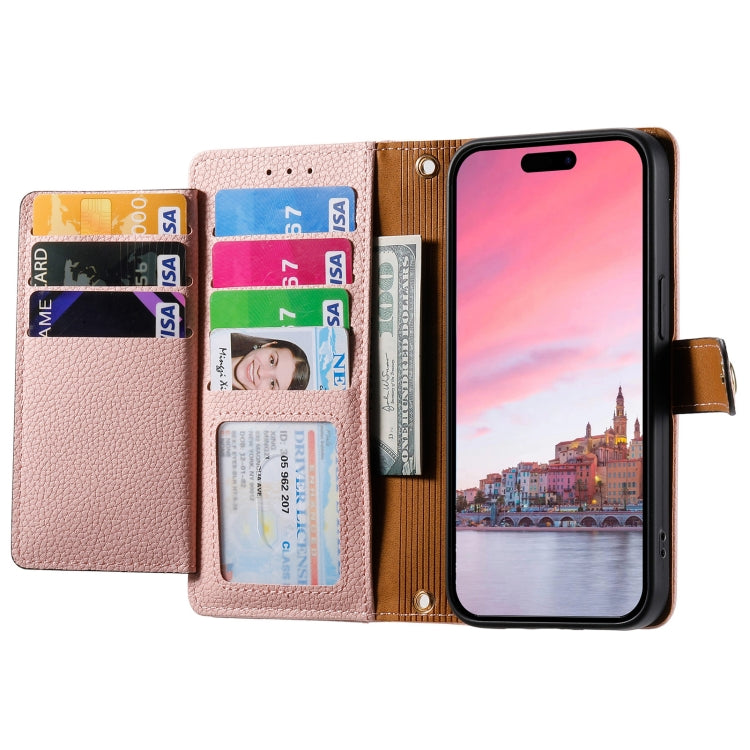 For iPhone 6 / 6s Love Zipper Lanyard Leather Phone Case(Pink)