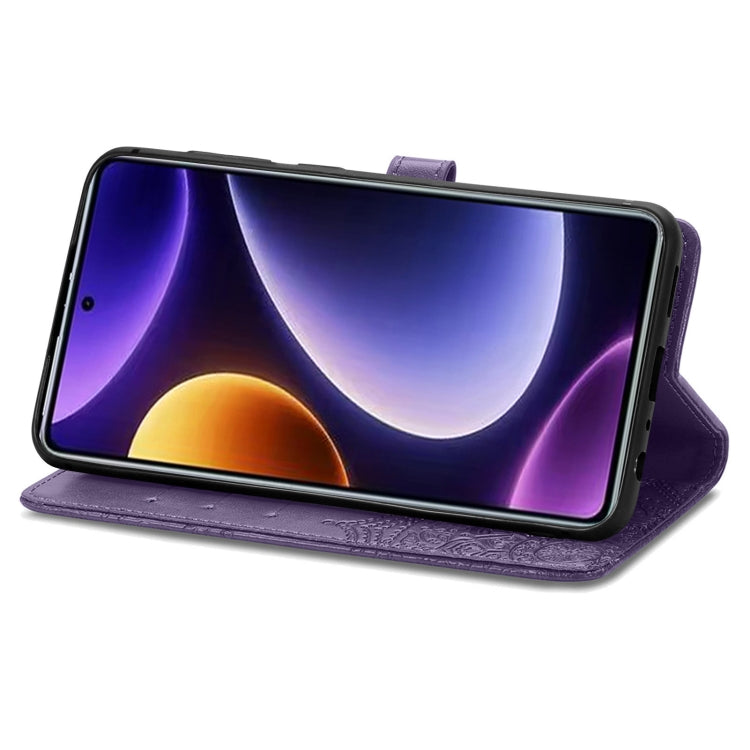 For Xiaomi Poco F5 Mandala Flower Embossed Leather Phone Case(Purple)