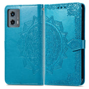 For Motorola Moto G 5G 2023 Mandala Flower Embossed Leather Phone Case(Blue)