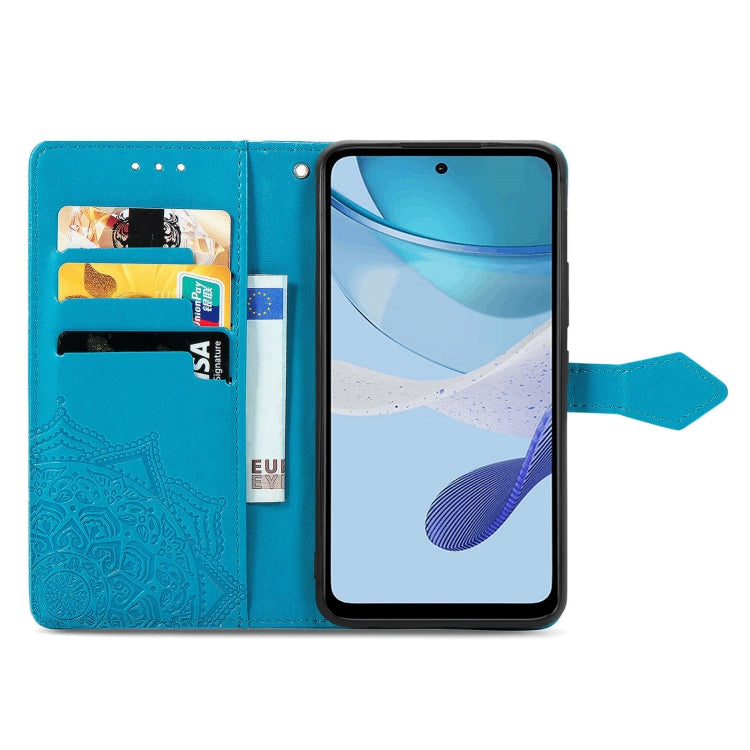 For Motorola Moto G 5G 2023 Mandala Flower Embossed Leather Phone Case(Blue)