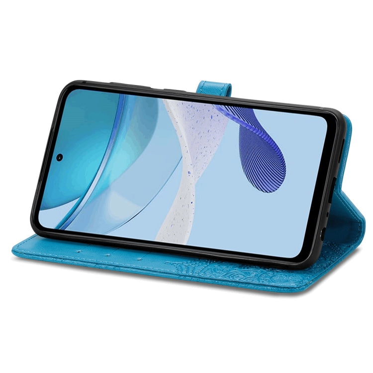 For Motorola Moto G 5G 2023 Mandala Flower Embossed Leather Phone Case(Blue)