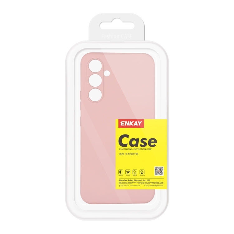 For Samsung Galaxy A54 5G ENKAY Liquid Silicone Phone Case with Tempered Film(Light Green)