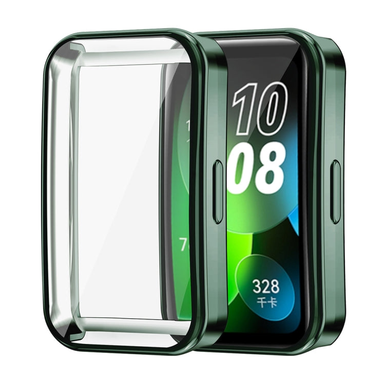 For Huawei Band 10 / 9 / 8 ENKAY Hat-Prince Full Coverage Electroplated Soft TPU Case with Screen Protection(Dark Green)
