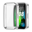 For Huawei Band 8 ENKAY Hat-Prince Full Coverage Electroplated Soft TPU Watch Case with Screen Protection(Silver) - Watch Cases by ENKAY | Online Shopping South Africa | PMC TechLife