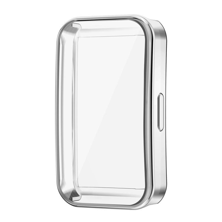 For Huawei Band 8 ENKAY Hat-Prince Full Coverage Electroplated Soft TPU Watch Case with Screen Protection(Silver)