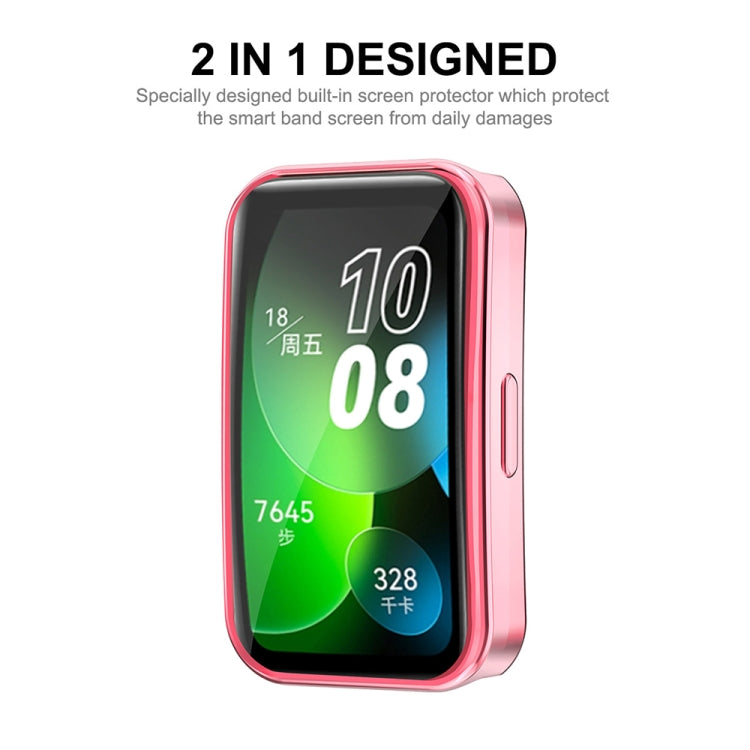 For Huawei Band 10 / 9 / 8 ENKAY Hat-Prince Full Coverage Electroplated Soft TPU Case with Screen Protection(Pink)