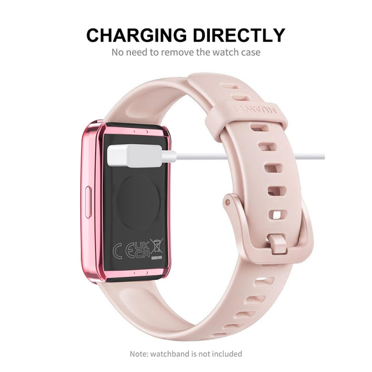 For Huawei Band 10 / 9 / 8 ENKAY Hat-Prince Full Coverage Electroplated Soft TPU Case with Screen Protection(Pink)