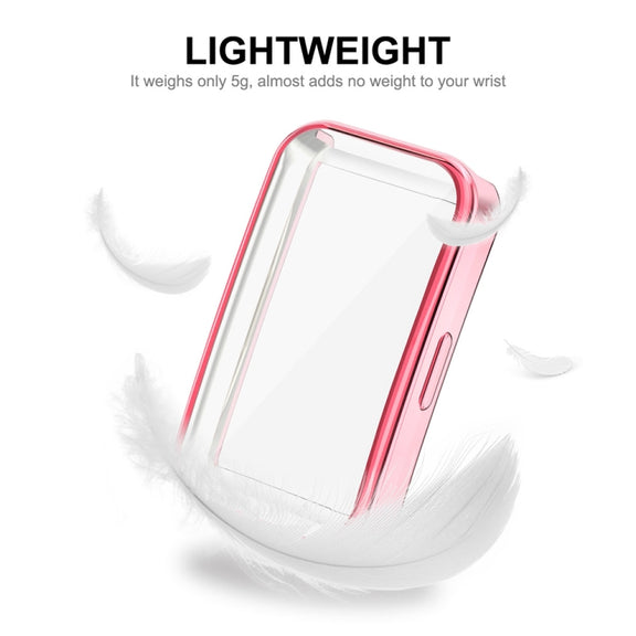 For Huawei Band 10 / 9 / 8 ENKAY Hat-Prince Full Coverage Electroplated Soft TPU Case with Screen Protection(Pink)