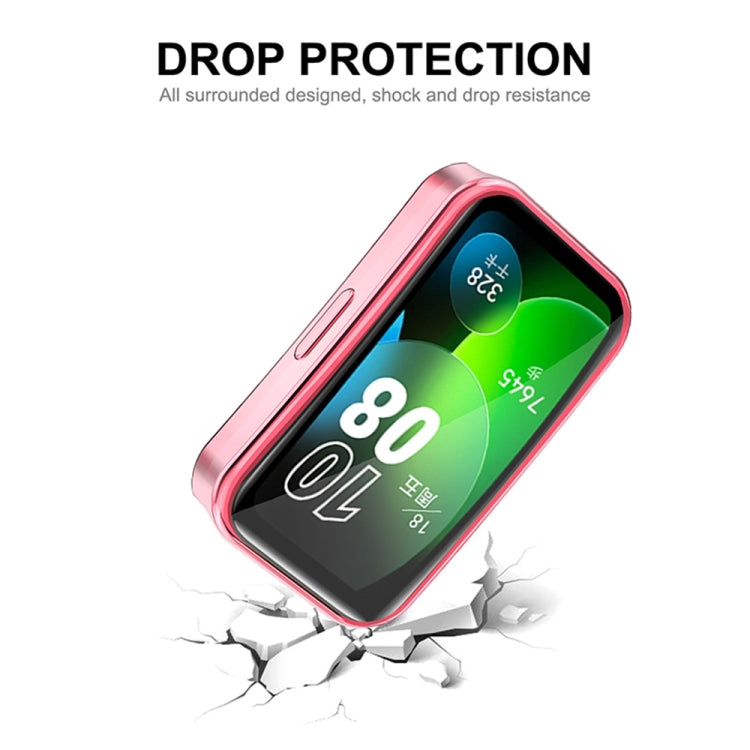 For Huawei Band 10 / 9 / 8 ENKAY Hat-Prince Full Coverage Electroplated Soft TPU Case with Screen Protection(Pink)
