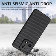 For Redmi Note 11T Pro 5G Carbon Fiber Texture Leather Back Cover Phone Case(Khaki)