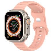 For Apple Watch 8 45mm Reverse Buckle Dot Texture Silicone Watch Band(Pink)