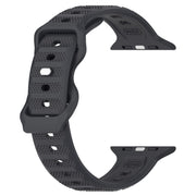 For Apple Watch 7 45mm Reverse Buckle Dot Texture Silicone Watch Band(Dark Gray)