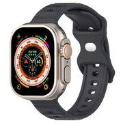 For Apple Watch 7 41mm Reverse Buckle Dot Texture Silicone Watch Band(Dark Gray)