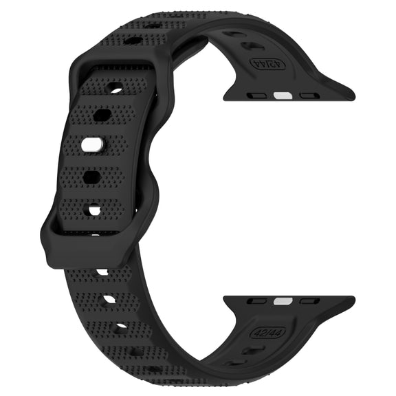 For Apple Watch SE 40mm Reverse Buckle Dot Texture Silicone Watch Band(Black)