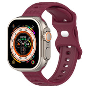 For Apple Watch 4 44mm Reverse Buckle Dot Texture Silicone Watch Band(Wine Red)