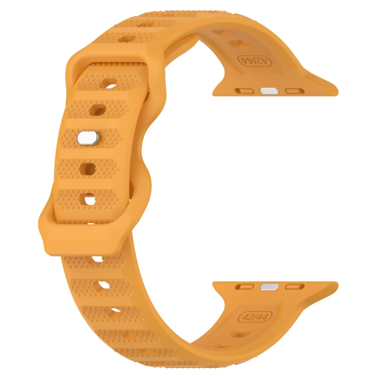 For Apple Watch 2 38mm Reverse Buckle Dot Texture Silicone Watch Band(Yellow)