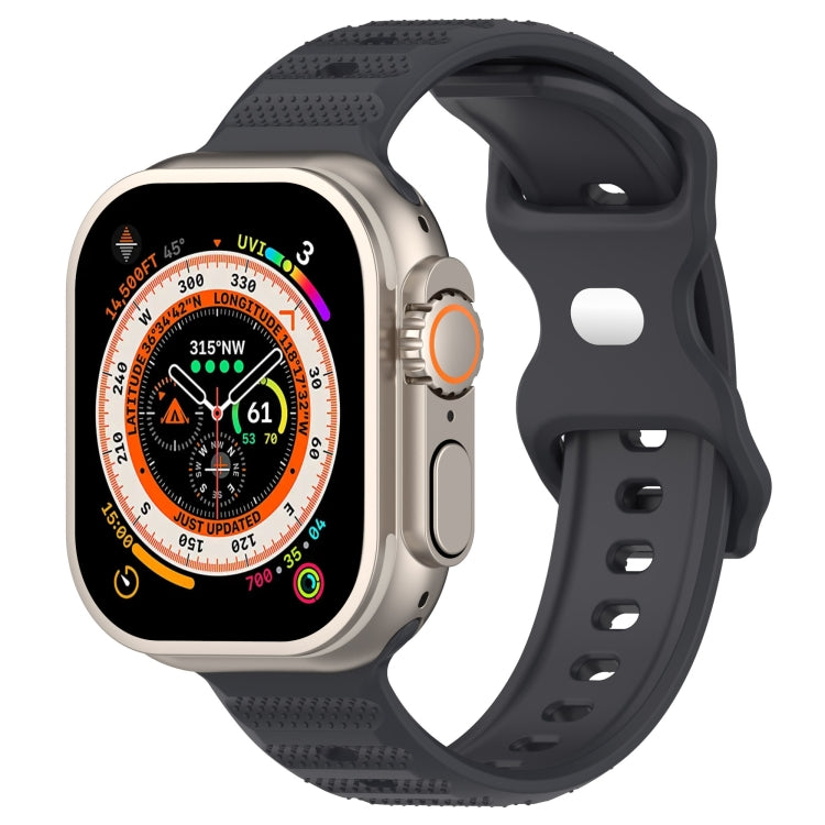 For Apple Watch 2 38mm Reverse Buckle Dot Texture Silicone Watch Band(Dark Gray)