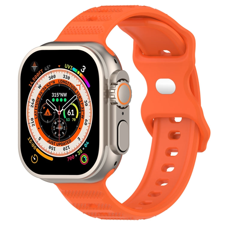 For Apple Watch 38mm Reverse Buckle Dot Texture Silicone Watch Band(Orange)