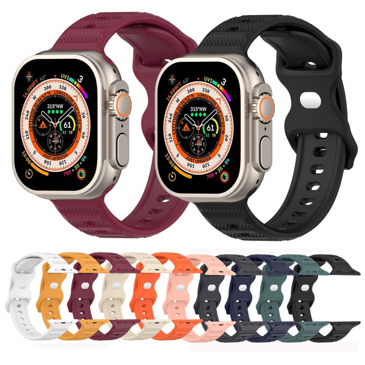 For Apple Watch 3 38mm Reverse Buckle Dot Texture Silicone Watch Band(Black)