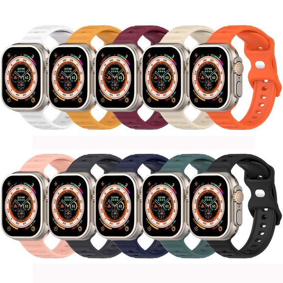 For Apple Watch 4 40mm Reverse Buckle Dot Texture Silicone Watch Band(Midnight Blue)