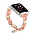 For Apple Watch 2 38mm Hollow Leather Chain Magnetic Buckle Watch Band(Red) - Watch Bands by PMC TechLife | Online Shopping South Africa | PMC TechLife