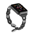 For Apple Watch 38mm Hollow Leather Chain Magnetic Buckle Watch Band(Black) - Watch Bands by PMC TechLife | Online Shopping South Africa | PMC TechLife
