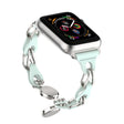 For Apple Watch 38mm Hollow Leather Chain Magnetic Buckle Watch Band(Blue) - Watch Bands by PMC TechLife | Online Shopping South Africa | PMC TechLife