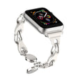 For Apple Watch 2 42mm Hollow Leather Chain Magnetic Buckle Watch Band(White) - Watch Bands by PMC TechLife | Online Shopping South Africa | PMC TechLife