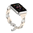 For Apple Watch 2 42mm Hollow Leather Chain Magnetic Buckle Watch Band(Starlight Color) - Watch Bands by PMC TechLife | Online Shopping South Africa | PMC TechLife