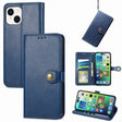 For  iPhone 15 Pro Retro Solid Color Buckle Leather Phone Case(Blue) - free shipping - PMC TechLife - Order now!