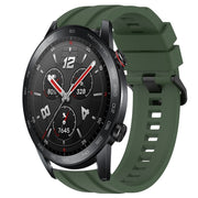 For Huawei Watch GT3 Pro 46mm Long & Short Sports Solid Color Silicone Watch Band Set(Dark Green)