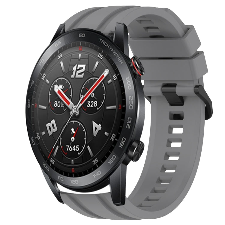 For Huawei Watch GT3 Pro 46mm Long & Short Sports Solid Color Silicone Watch Band Set(Grey)