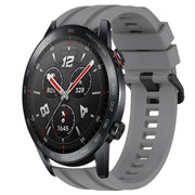 For Huawei Watch GT3 Pro 46mm Long & Short Sports Solid Color Silicone Watch Band Set(Grey)