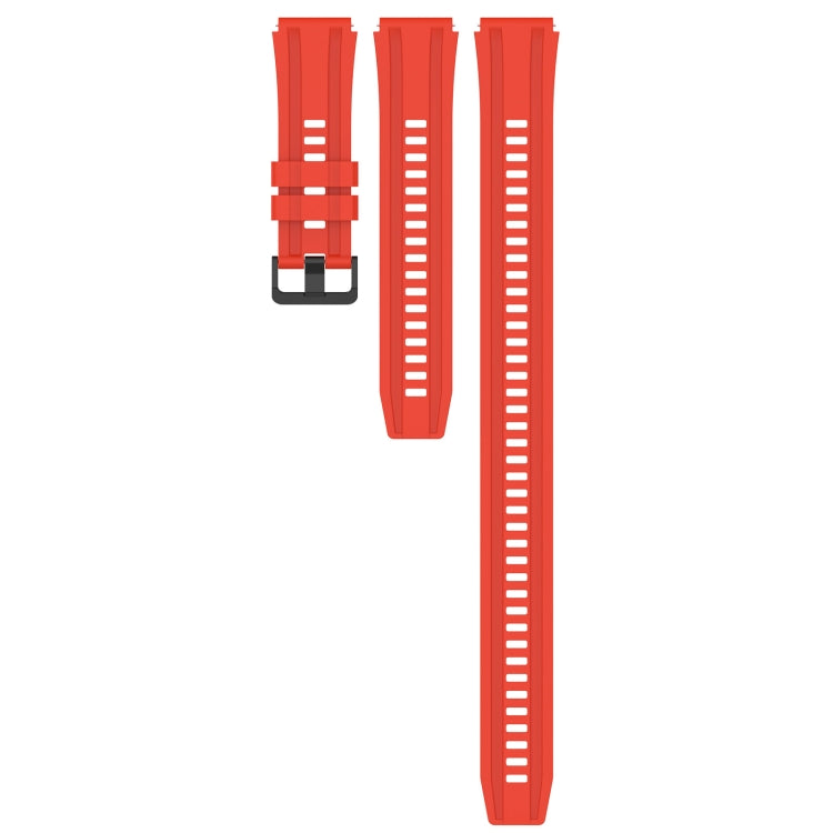 For Huawei Watch GT3  46mm Long & Short Sports Solid Color Silicone Watch Band Set(Red)