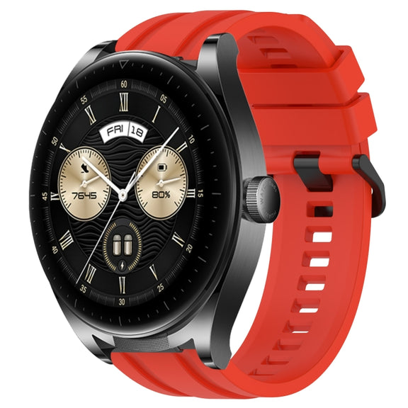 For Huawei Watch GT3  46mm Long & Short Sports Solid Color Silicone Watch Band Set(Red)
