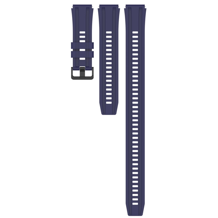 For Huawei Watch 3 Long & Short Sports Solid Color Silicone Watch Band Set(Midnight Blue)