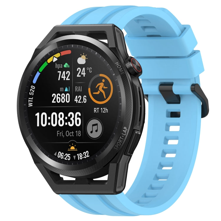 For Huawei Watch Buds Long & Short Sports Solid Color Silicone Watch Band Set(Sky Blue)