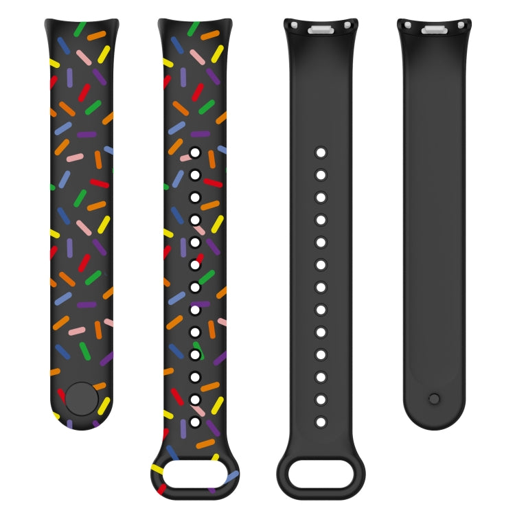 For Xiaomi Band 8 Sports Rainbow Dots Silicone Buckle Watch Band(Black)