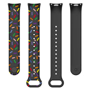 For Xiaomi Band 8 Sports Rainbow Dots Silicone Buckle Watch Band(Black)