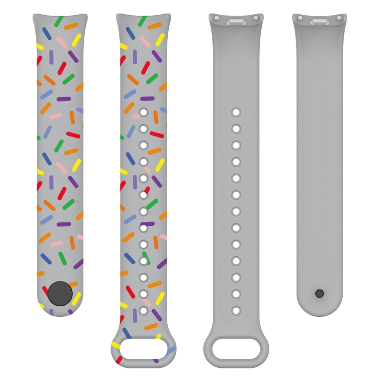 For Xiaomi Band 8 Sports Rainbow Dots Silicone Buckle Watch Band(Gray)