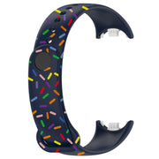 For Xiaomi Band 8 Sports Rainbow Dots Silicone Buckle Watch Band(Midnight Blue)