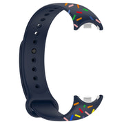 For Xiaomi Band 8 Sports Rainbow Dots Silicone Buckle Watch Band(Midnight Blue)