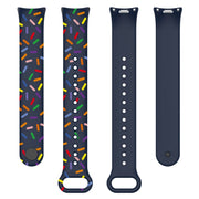 For Xiaomi Band 8 Sports Rainbow Dots Silicone Buckle Watch Band(Midnight Blue)