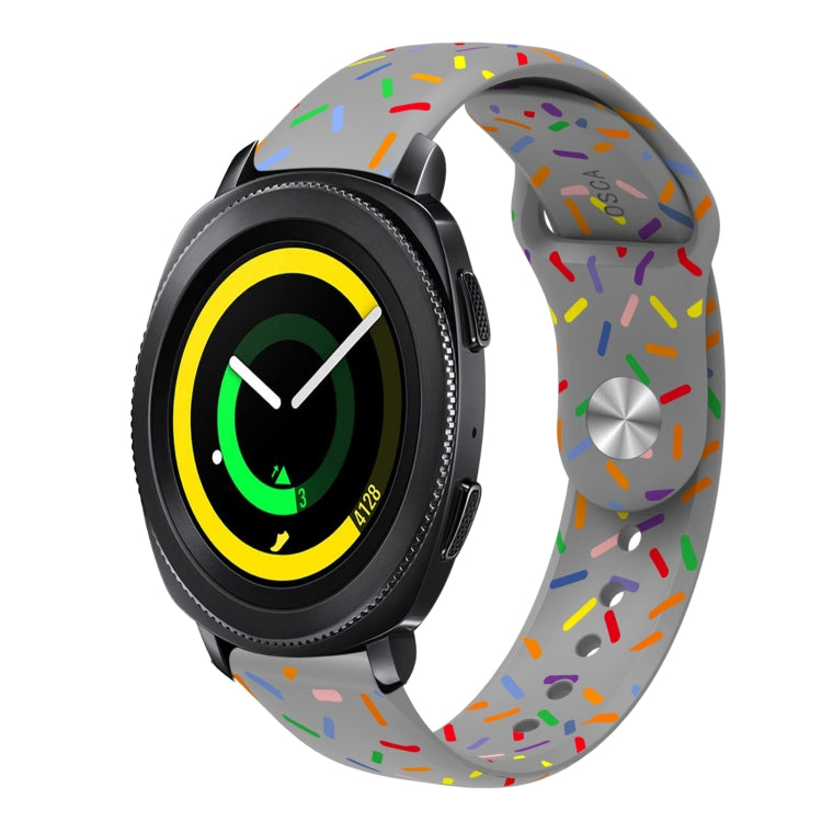 For Samsung Galaxy Watch 5 Pro Sports Rainbow Dots Silicone Buckle Watch Band(Gray)