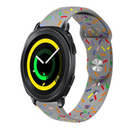 For Samsung Galaxy Watch 5 Pro Sports Rainbow Dots Silicone Buckle Watch Band(Gray)