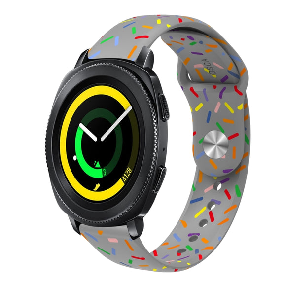 For Samsung Galaxy Watch 5 Pro Sports Rainbow Dots Silicone Buckle Watch Band(Gray)